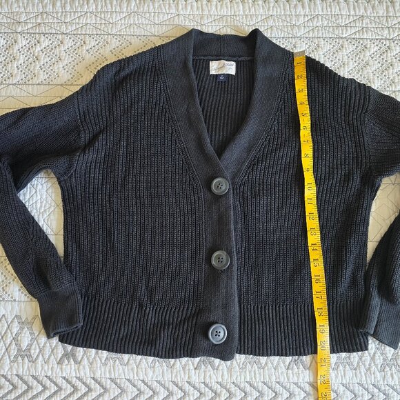 Universal Thread Ribbed Knit Black Grandad Sweater Size XS EUC - Picture 3 of 4